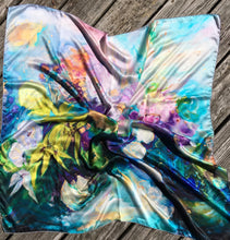 Load image into Gallery viewer, Monet's Garden Silk Square Scarf