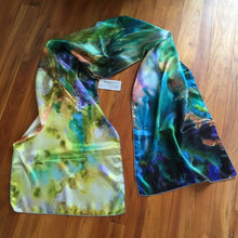 Load image into Gallery viewer, Dancing in Blue Long Silk Scarf