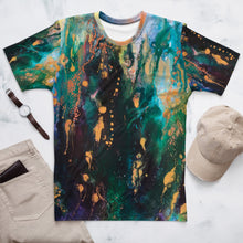Load image into Gallery viewer, Blue Gold All-over print Art Shirt, flowy style