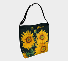 Load image into Gallery viewer, Sunflower Goddess Indigo Day Tote Bag