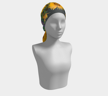 Load image into Gallery viewer, Sunflower Goddess Indigo Long Silk Scarf