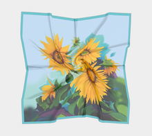 Load image into Gallery viewer, Glorious Sunflowers Silk Square Scarf