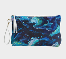 Load image into Gallery viewer, Blue Journey Vegan Leather Makeup Bag