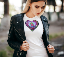 Load image into Gallery viewer, Pink Fairy Heart Round-Neck T-Shirt Believe in You front and back