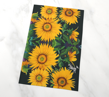 Load image into Gallery viewer, Sunflower Indigo Tea Towel