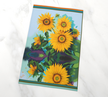 Load image into Gallery viewer, Glorious Sunflowers Mediterranean Tea Towel