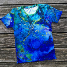 Load image into Gallery viewer, 'Blue World' All-over-print Art-shirt Fitted style