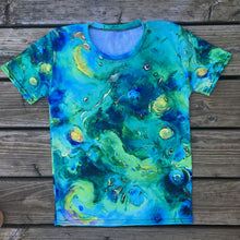 Load image into Gallery viewer, All-over print 'Water Gardens' Art-shirt, Fitted style