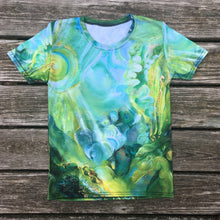 Load image into Gallery viewer, All-over print Art-shirt "Forest Laguna", Fitted style