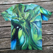 Load image into Gallery viewer, All-over print Art-shirt "Tree Whisperer", Fitted style