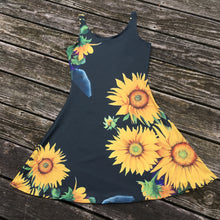Load image into Gallery viewer, Sunflower Goddess Indigo Flare Dress