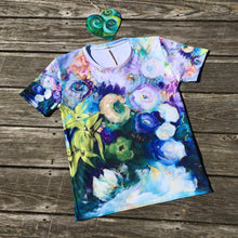 Load image into Gallery viewer, All-over Print 'Indigo Dancers' Fitted style Art-shirt