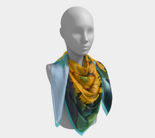 Load image into Gallery viewer, Glorious Sunflowers Silk Square Scarf