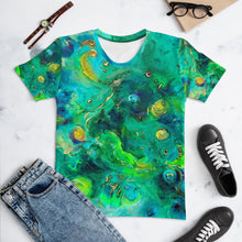 Load image into Gallery viewer, All-over print 'Water Gardens' Art-shirt, Fitted style