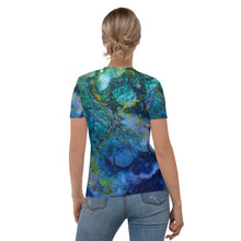Load image into Gallery viewer, 'Blue World' All-over-print Art-shirt Fitted style