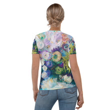 Load image into Gallery viewer, All-over Print 'Indigo Dancers' Fitted style Art-shirt