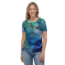 Load image into Gallery viewer, 'Blue World' All-over-print Art-shirt Fitted style