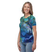 Load image into Gallery viewer, 'Blue World' All-over-print Art-shirt Fitted style