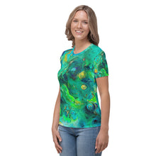 Load image into Gallery viewer, All-over print 'Water Gardens' Art-shirt, Fitted style