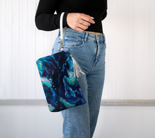 Load image into Gallery viewer, Blue Journey Vegan Leather Makeup Bag