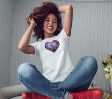 Load image into Gallery viewer, Pink Fairy Heart Round-Neck T-Shirt Believe in You front and back