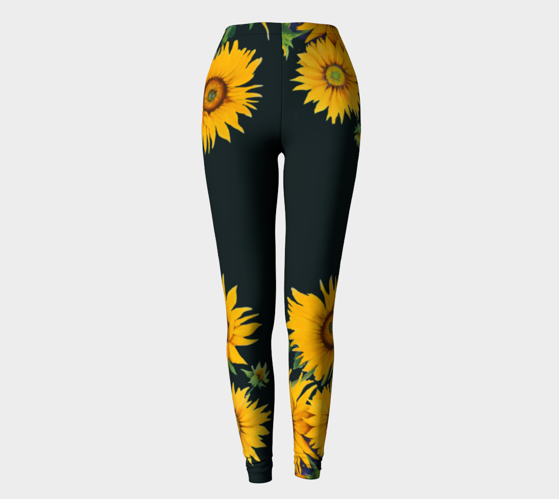 Sunflower Goddess Indigo Leggings