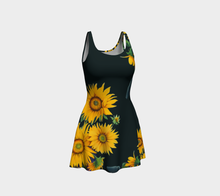 Load image into Gallery viewer, Sunflower Goddess Indigo Flare Dress