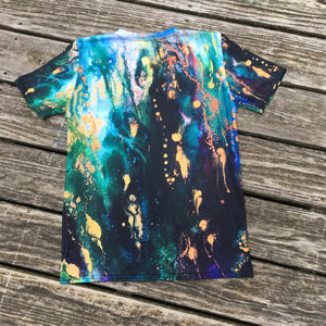 Blue Gold All-over print Art Shirt, regular style