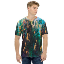Load image into Gallery viewer, Blue Gold All-over print Art Shirt, flowy style