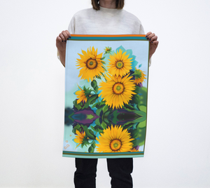 Glorious Sunflowers Mediterranean Tea Towel