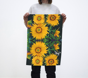 Sunflower Indigo Tea Towel