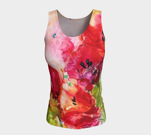 Spring Goddess Fitted Tank Top, long cut