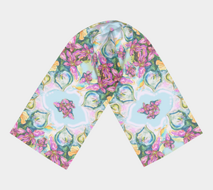 Orchid Bliss Long Silk Scarf