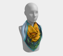 Load image into Gallery viewer, Glorious Sunflowers Silk Square Scarf
