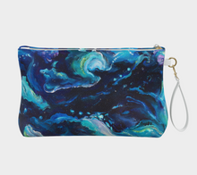 Load image into Gallery viewer, Blue Journey Vegan Leather Makeup Bag