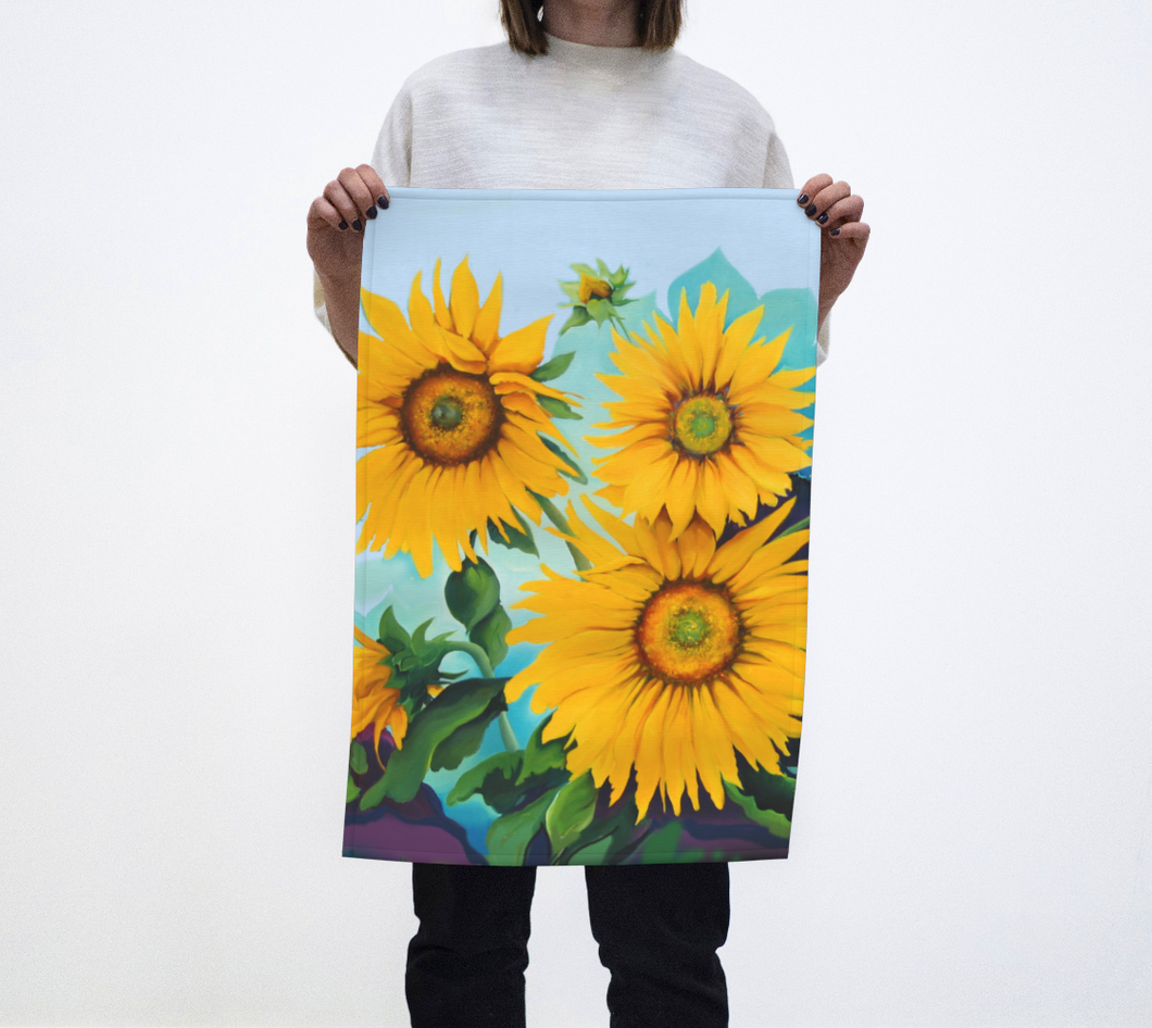 Glorious Sunflowers Tea Towel