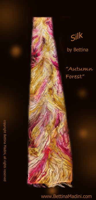 Autumn Forest Hand-painted Silk/Rayon Scarf
