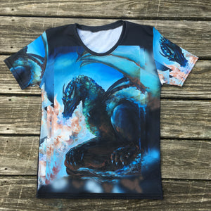 Blue Dragon All-over print Fitted Art-shirt