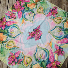 Load image into Gallery viewer, Orchid Bliss Silk Square Scarf