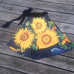 Sunflower Goddess Indigo Wrap Skirt / Drape