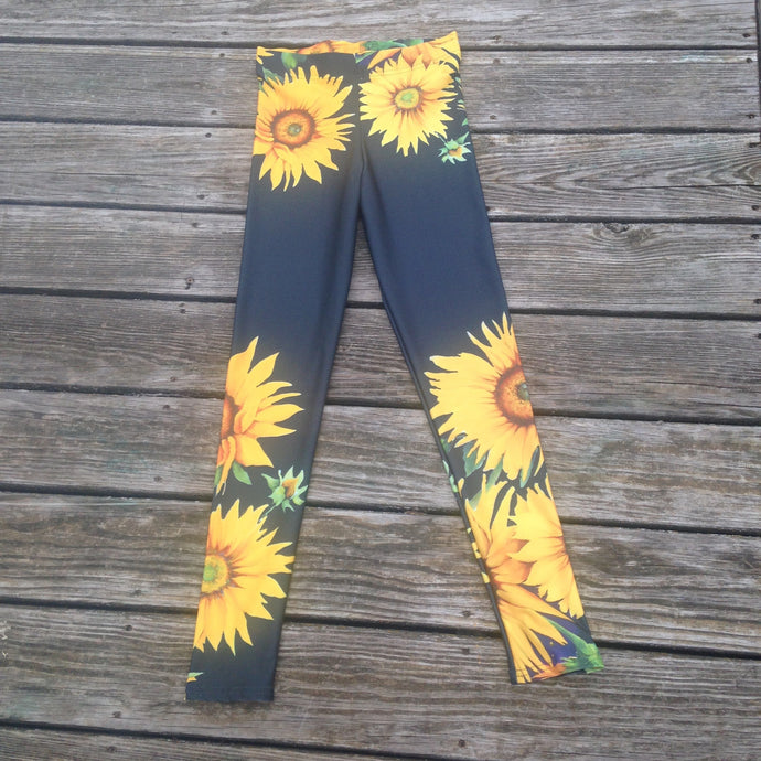 Sunflower Goddess Indigo Leggings