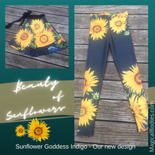 Load image into Gallery viewer, Sunflower Goddess Indigo Leggings