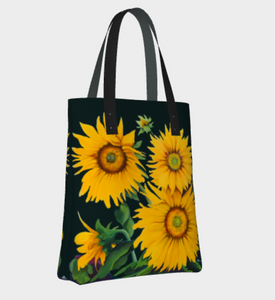 Sunflower Goddess Indigo Tote Bag