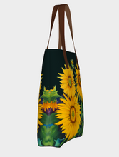 Load image into Gallery viewer, Sunflower Goddess Indigo Tote Bag