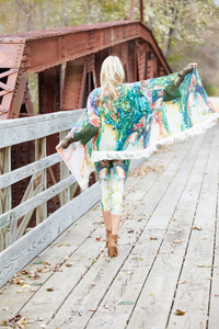 Tree of Life Drape with natural white or black fringes