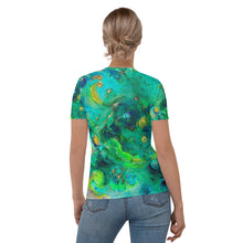 Load image into Gallery viewer, All-over print &#39;Water Gardens&#39; Art-shirt, Fitted style