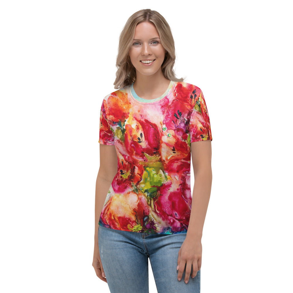 All-Over Print 'Tulip Dream' Art-shirt, Fitted style