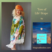 Load image into Gallery viewer, Tree of Life Drape with natural white or black fringes