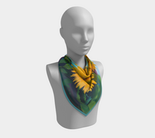 Load image into Gallery viewer, Glorious Sunflowers Silk Square Scarf