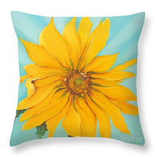 Load image into Gallery viewer, Sunflower with Bee - Throw Pillow